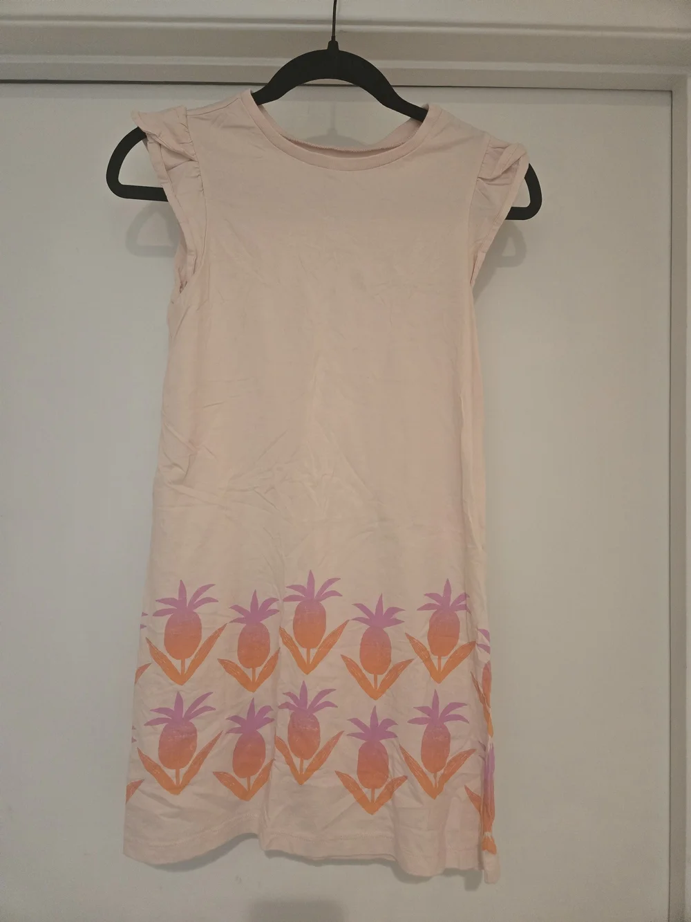 Tea Collection Pink and Orange Pineapple Print Casual Dress